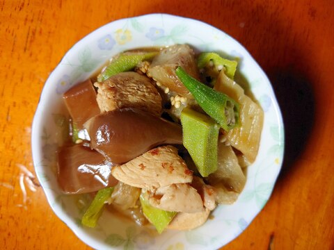 なすと鶏肉のさっと煮